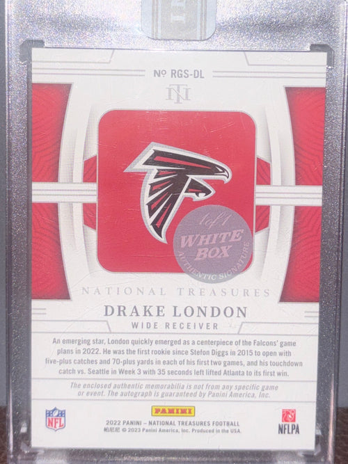 2023 National Treasures Drake London NFL Gear RPA White Box 1/1