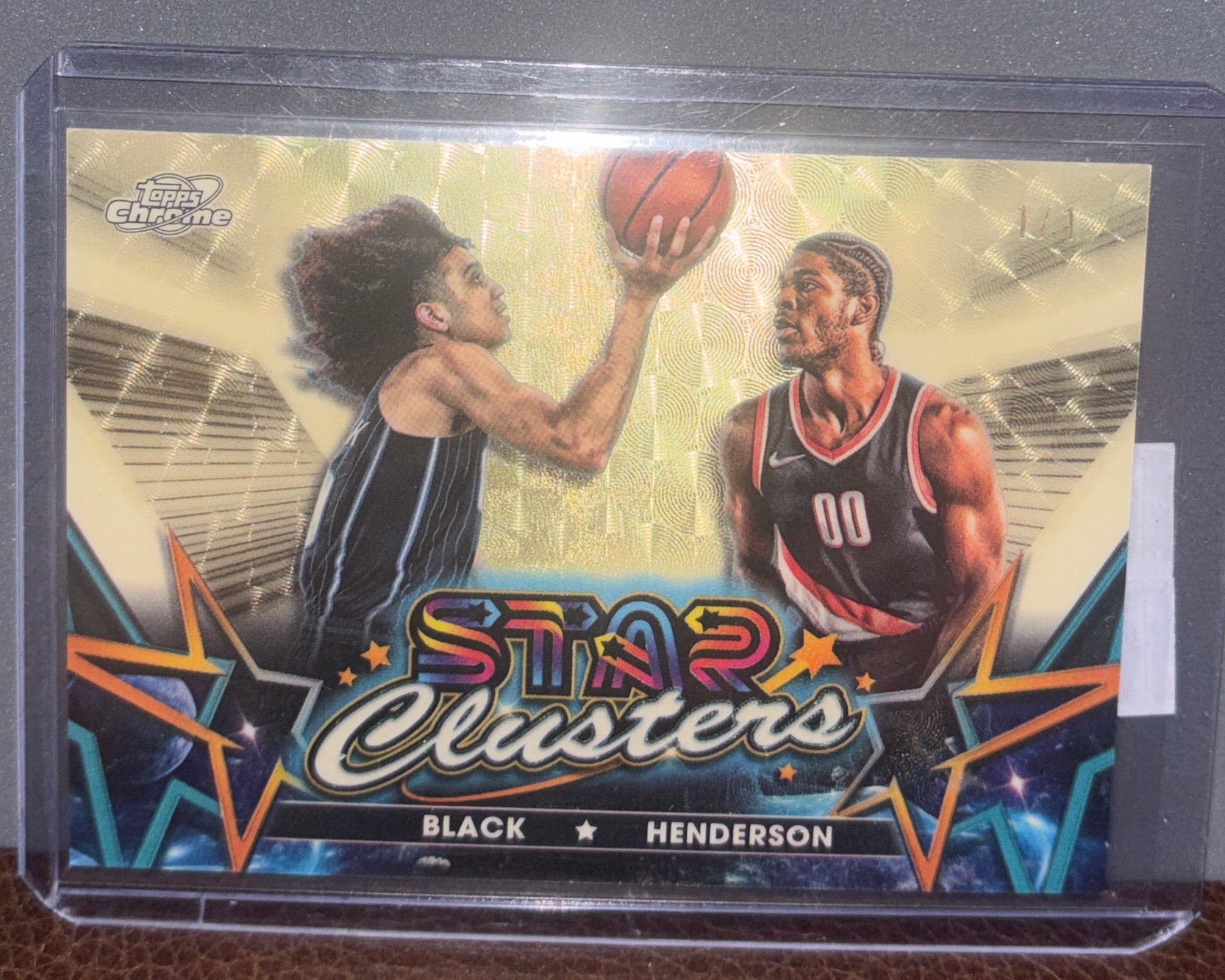 2024 Topps Chrome Scoot Henderson/ Anthony Black Star Clusters Gold Vinyl 1/1