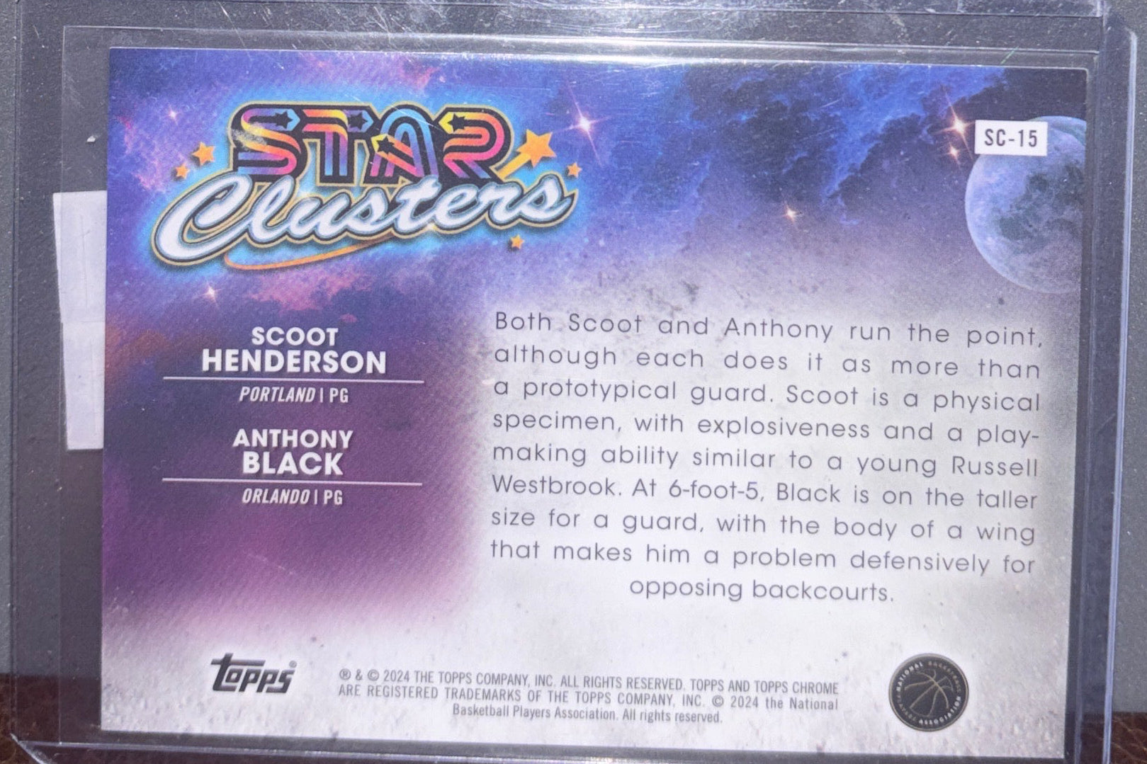 2024 Topps Chrome Scoot Henderson/ Anthony Black Star Clusters Gold Vinyl 1/1
