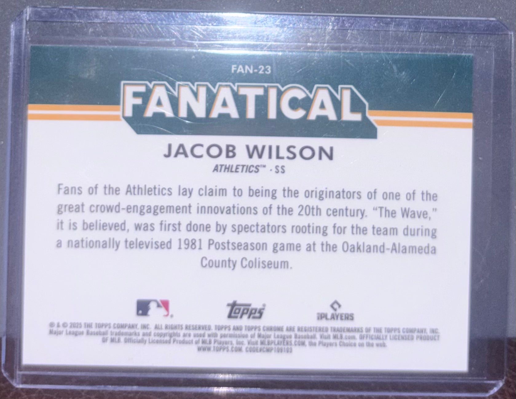 2025 Topps Chrome Jacob Wilson Fanatical Case Hit